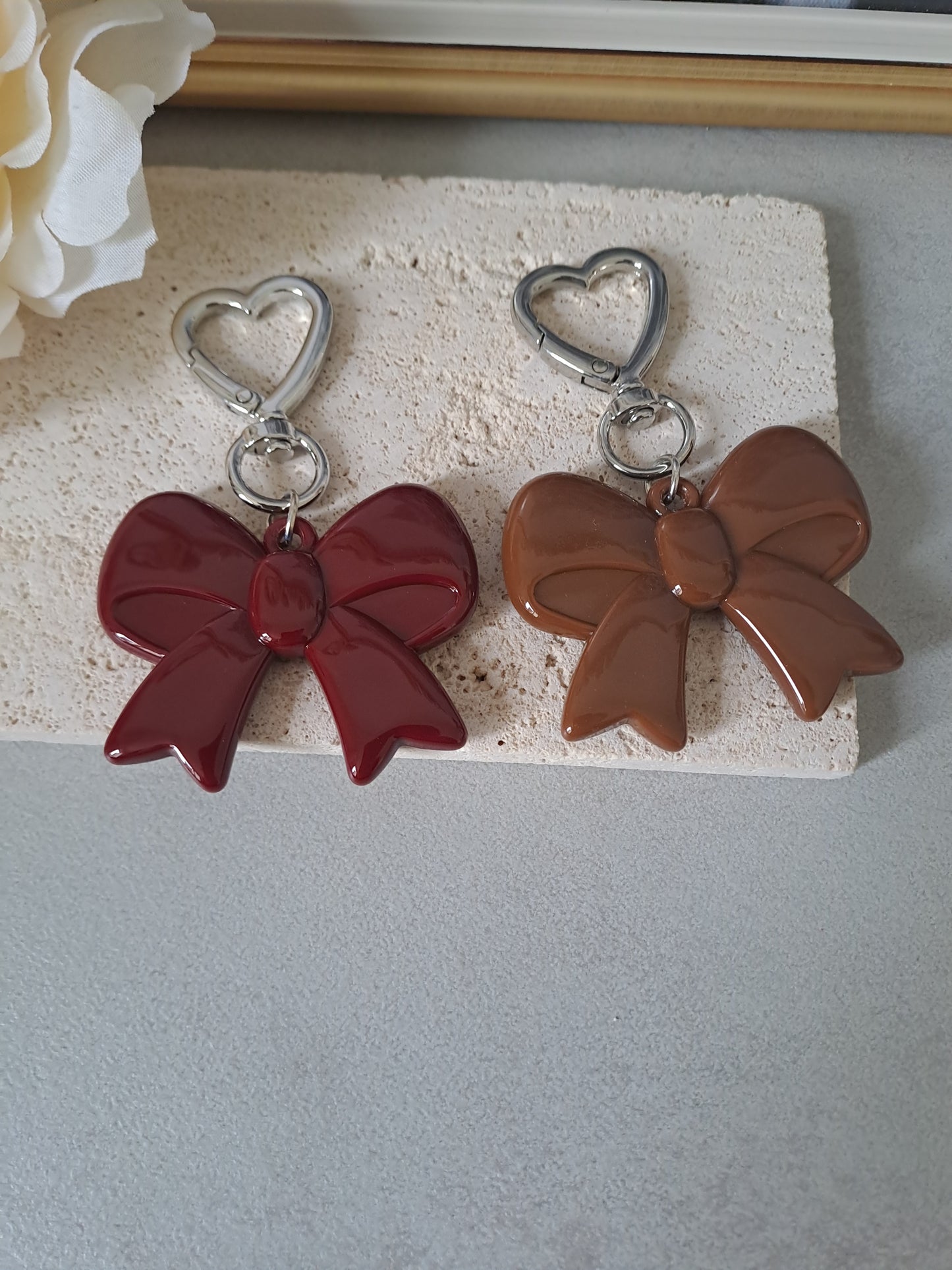 Portachiavi/ciondolo borsa fiocco